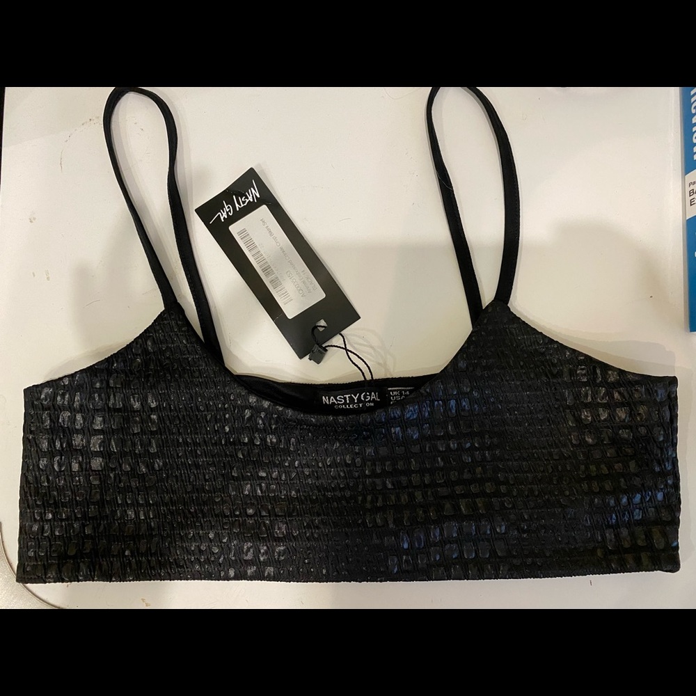 Nasty gal sports bra crop top.  Snake python print